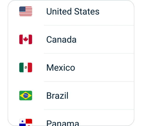 Anni connect step 2, choose VPN server location